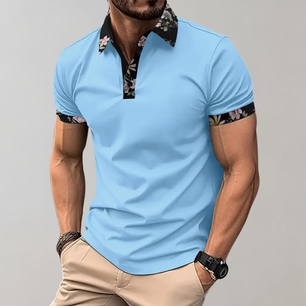 Sven - Polo pour Homme avec Motif Fleuri
