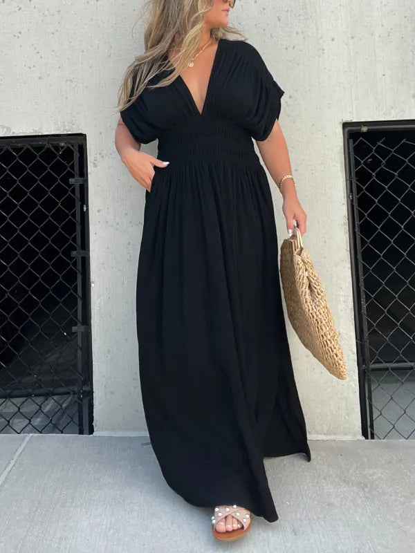 Maxi - Robe longue à col en V chic