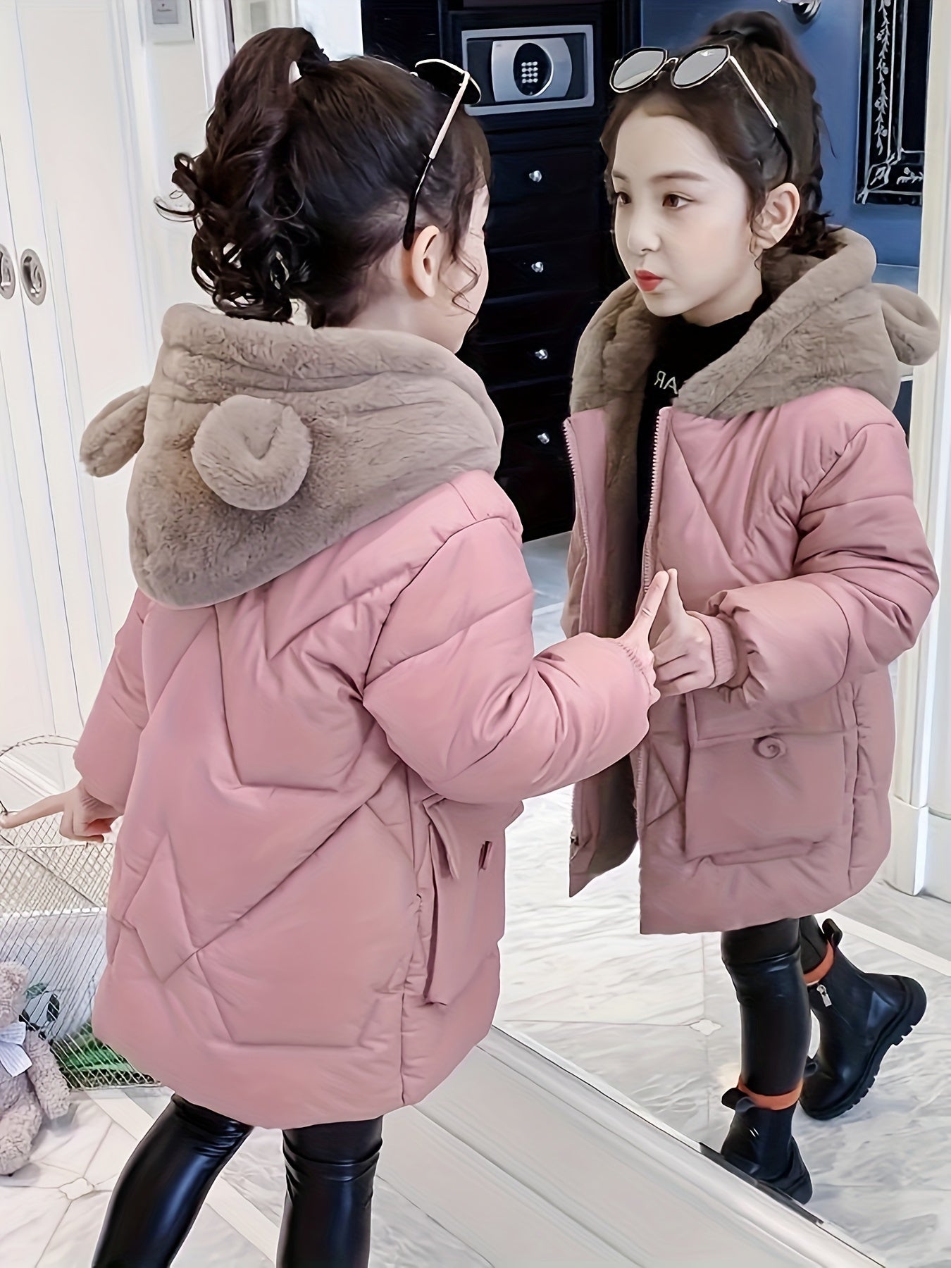 Nina - Parka en polyester mignonne pour l'hiver pour les filles