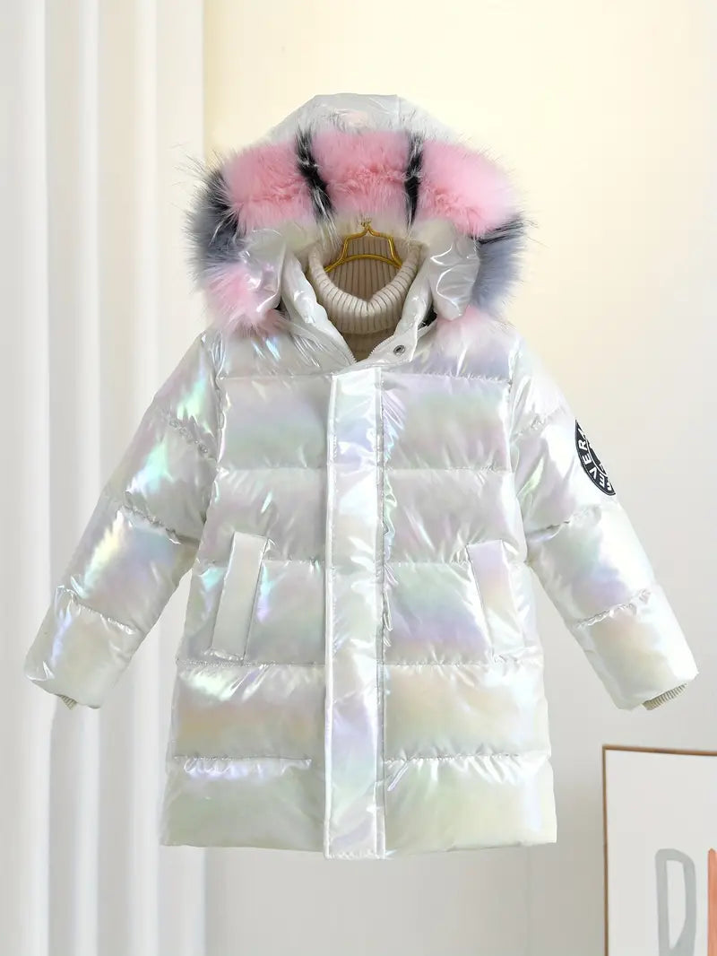 Tessa - Manteau d'hiver avec col en fausse fourrure pour filles