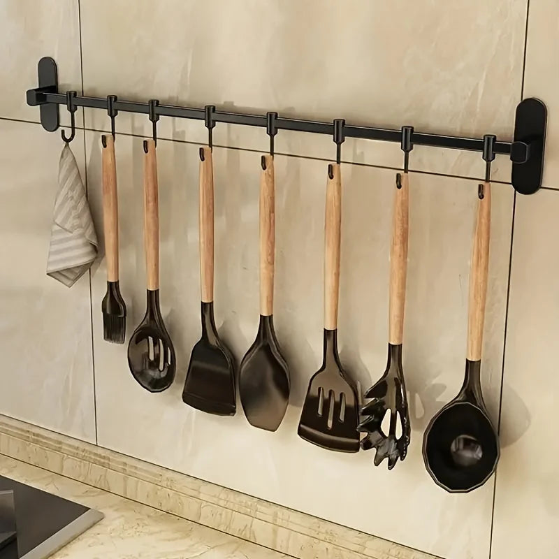 Étagère de Rangement pour Équipement de Cuisine MultiUsage - Fixée au Mur - Pour Ustensiles de Cuisine, Couvercles de Casserole et Spatules