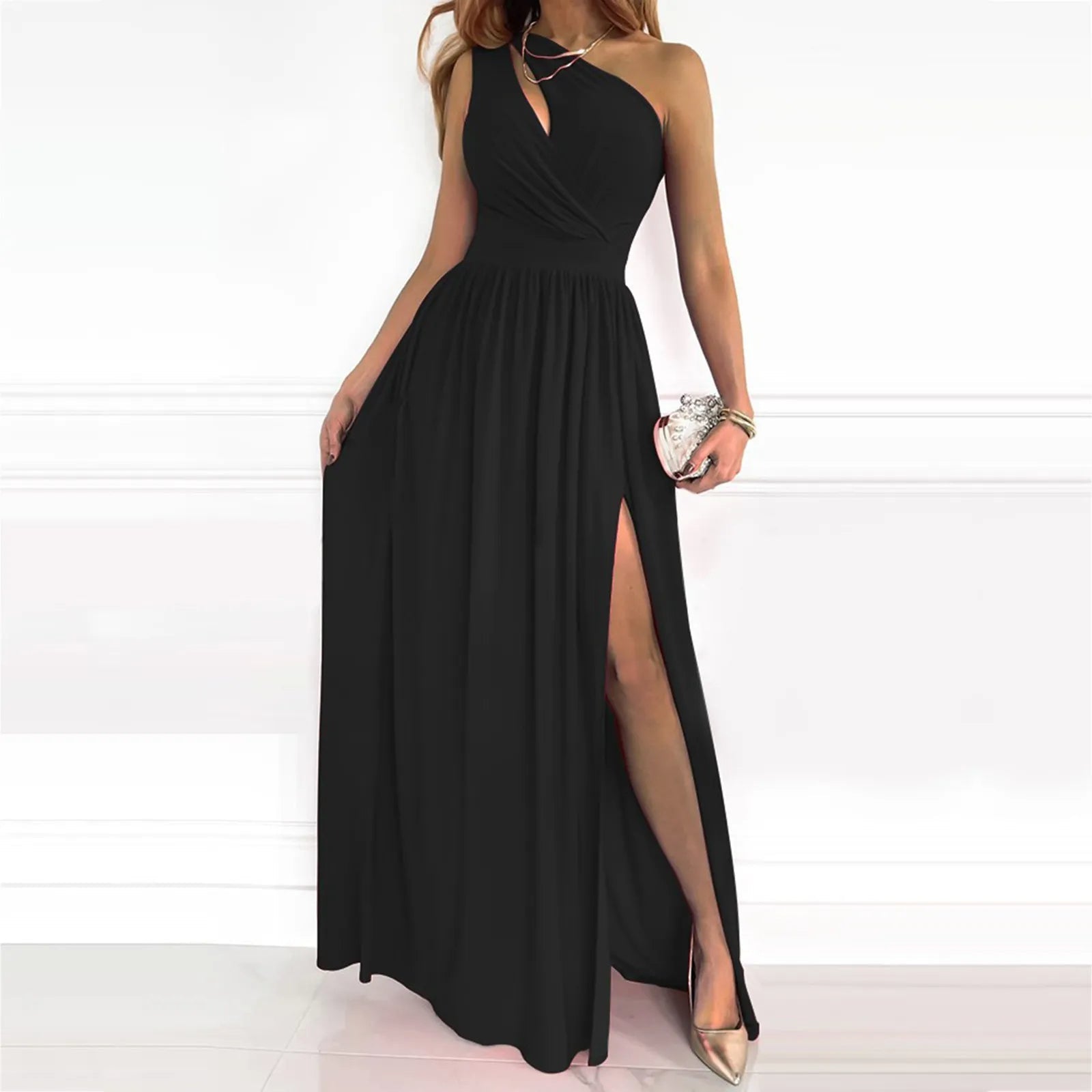 Velavie - Robe asymétrique fendue chic