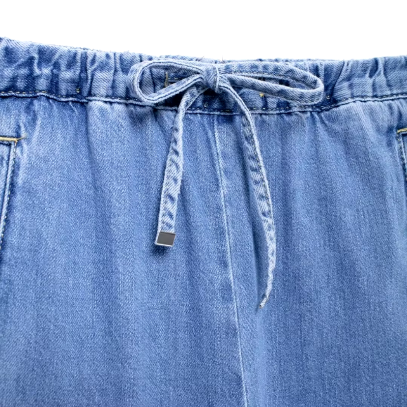 Ensemble en denim urbain décontracté bleu clair pour femmes