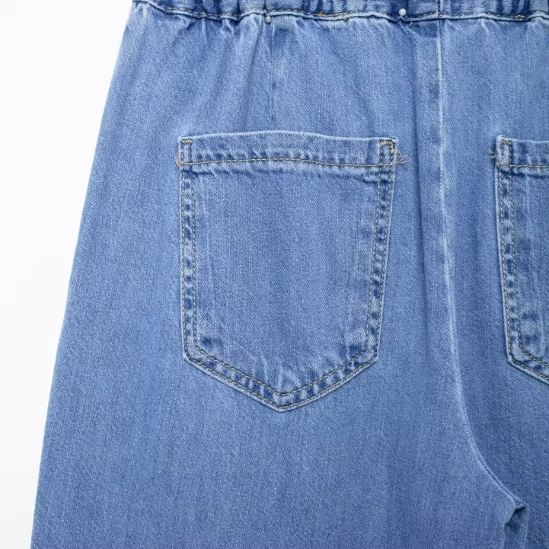 Ensemble en denim urbain décontracté bleu clair pour femmes