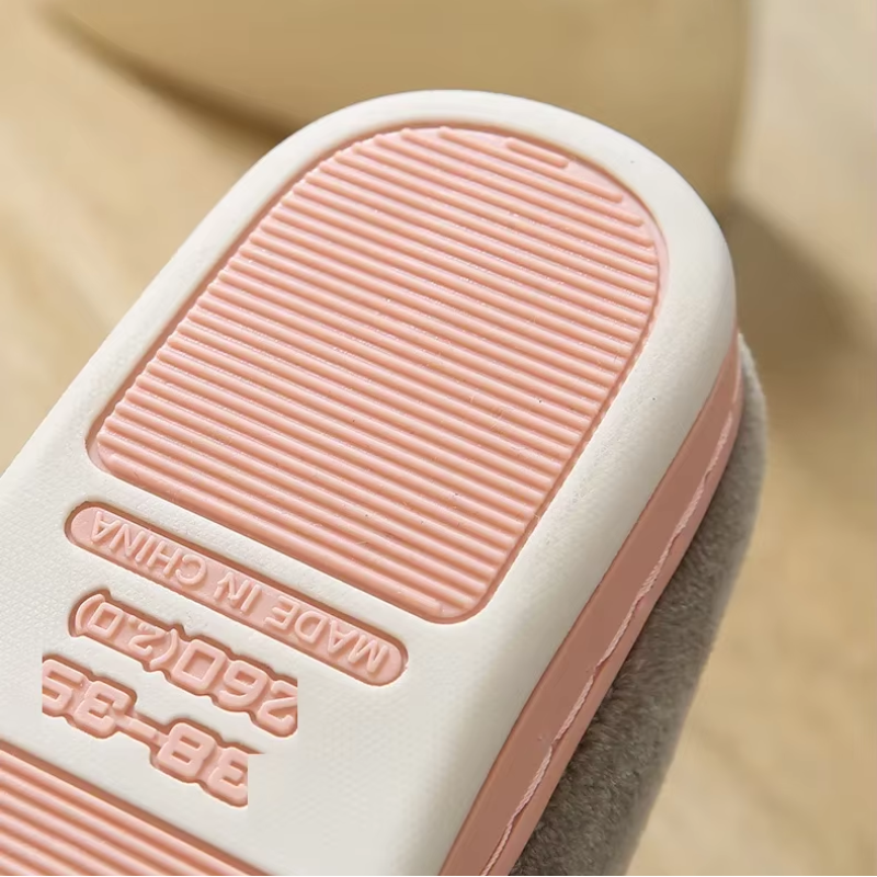 Tessa - Chaussons pour Femme à Bout Rond et Fourrure Antidérapante