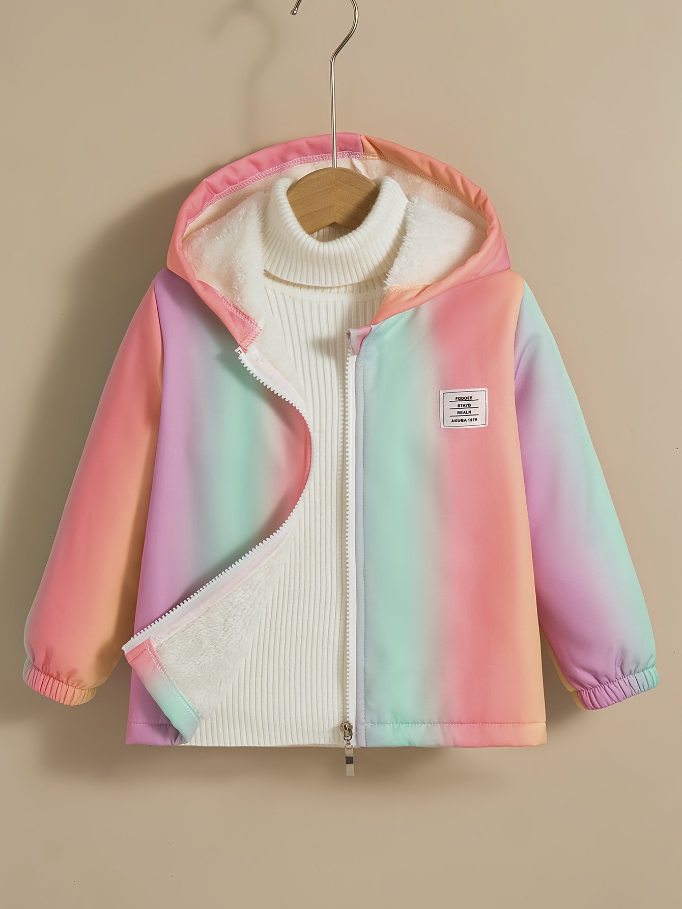 Mila - Veste imprimée à capuche et doublure en polaire pour filles