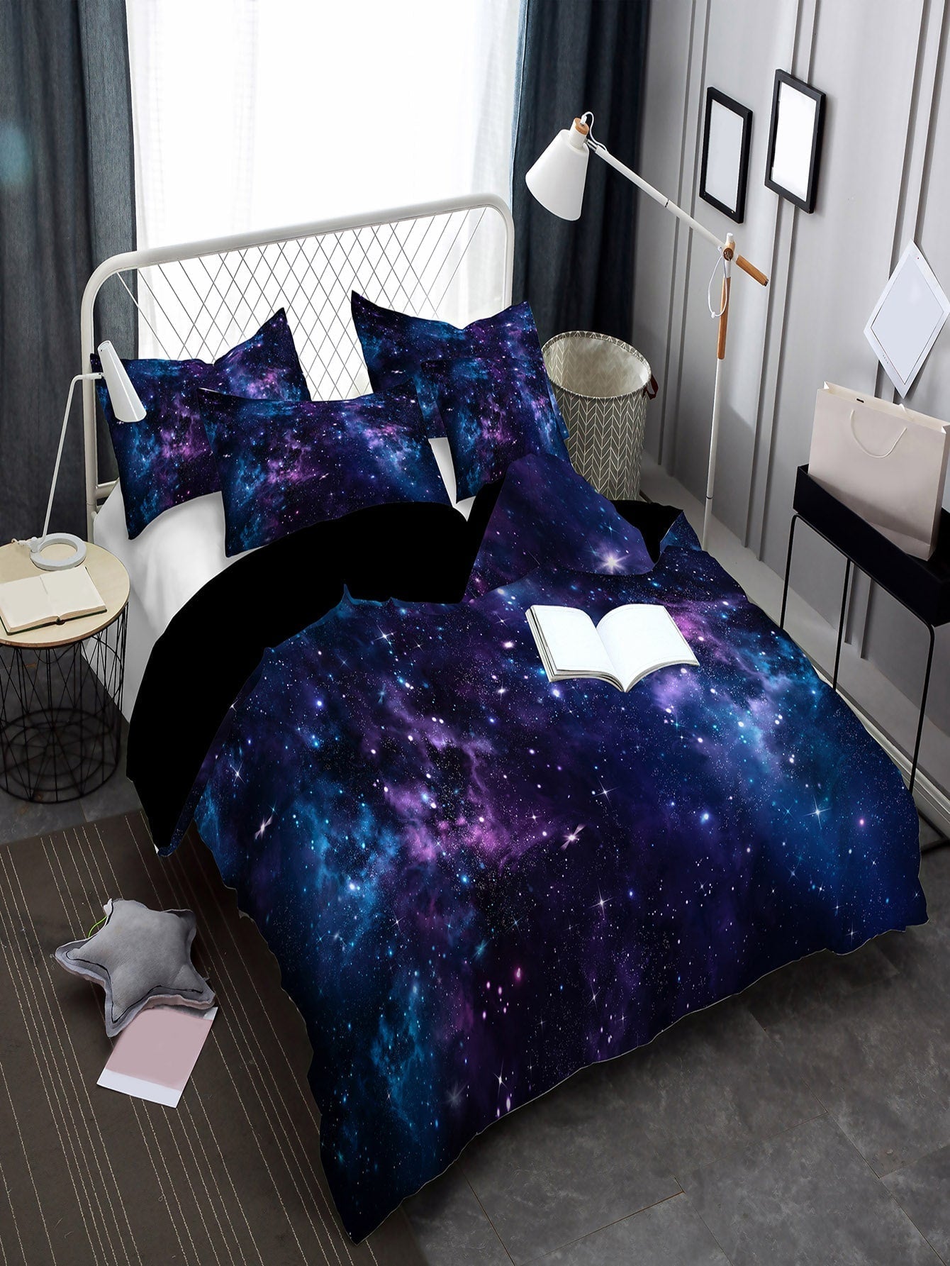 Ciel étoilé - Ensemble de housses de couette inspiré de l'espace pour une chambre moderne