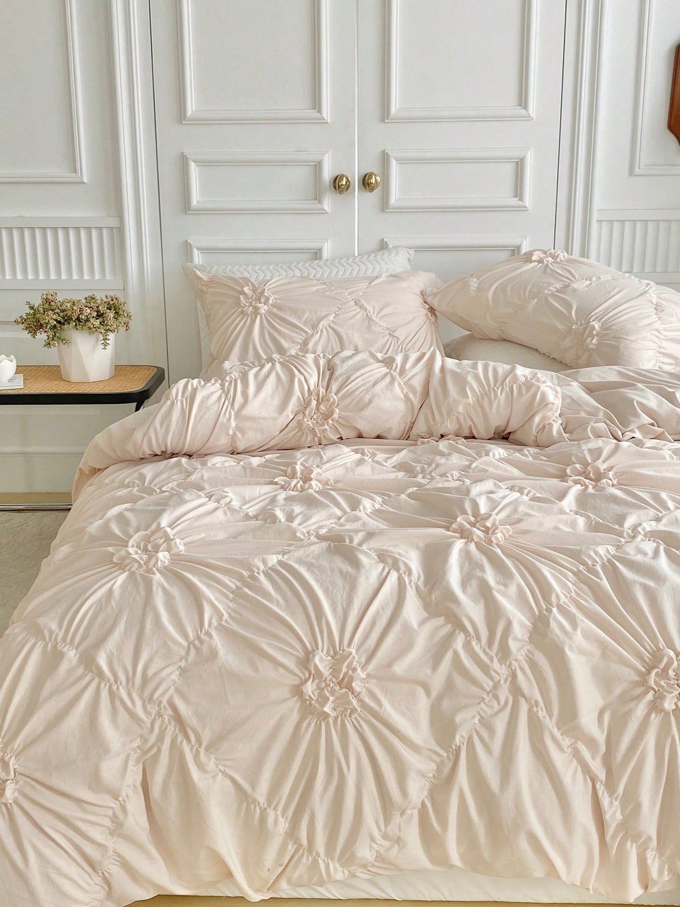 Ensemble de housse de couette en chiffon à imprimé floral élégant - Design chic intemporel pour chaque chambre