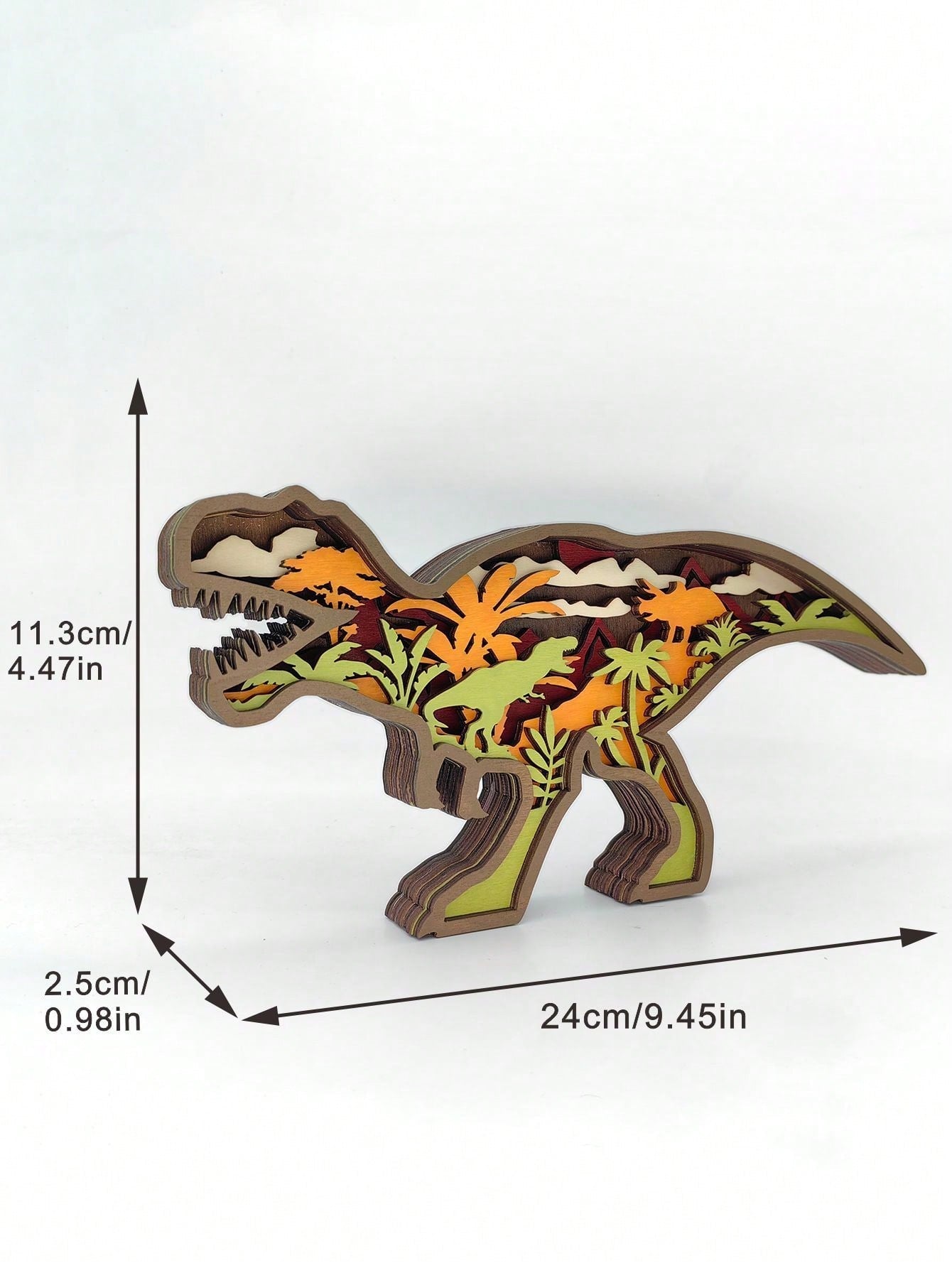 Plaisir Dinosaures : Ornement en Bois T-Rex Fait Main - Décor Maison & Bureau