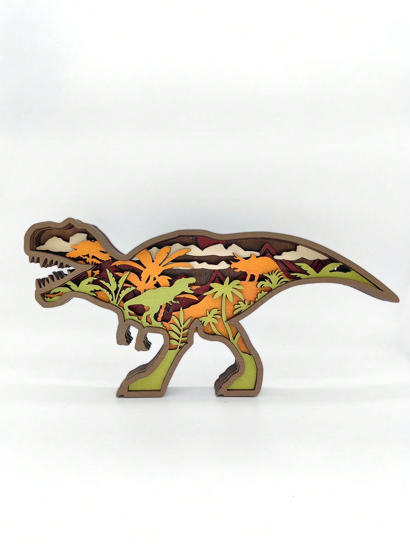 Plaisir Dinosaures : Ornement en Bois T-Rex Fait Main - Décor Maison & Bureau