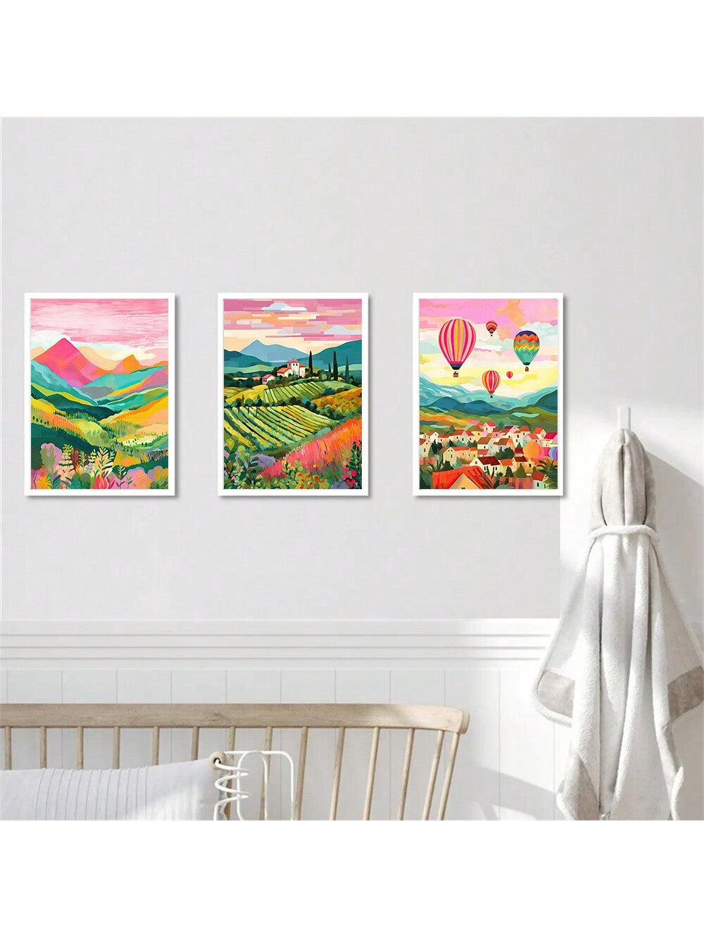 Ensemble de Posters de Paysages Naturels Vifs (3 pièces) - Fleurs & Montagnes Sans Cadre