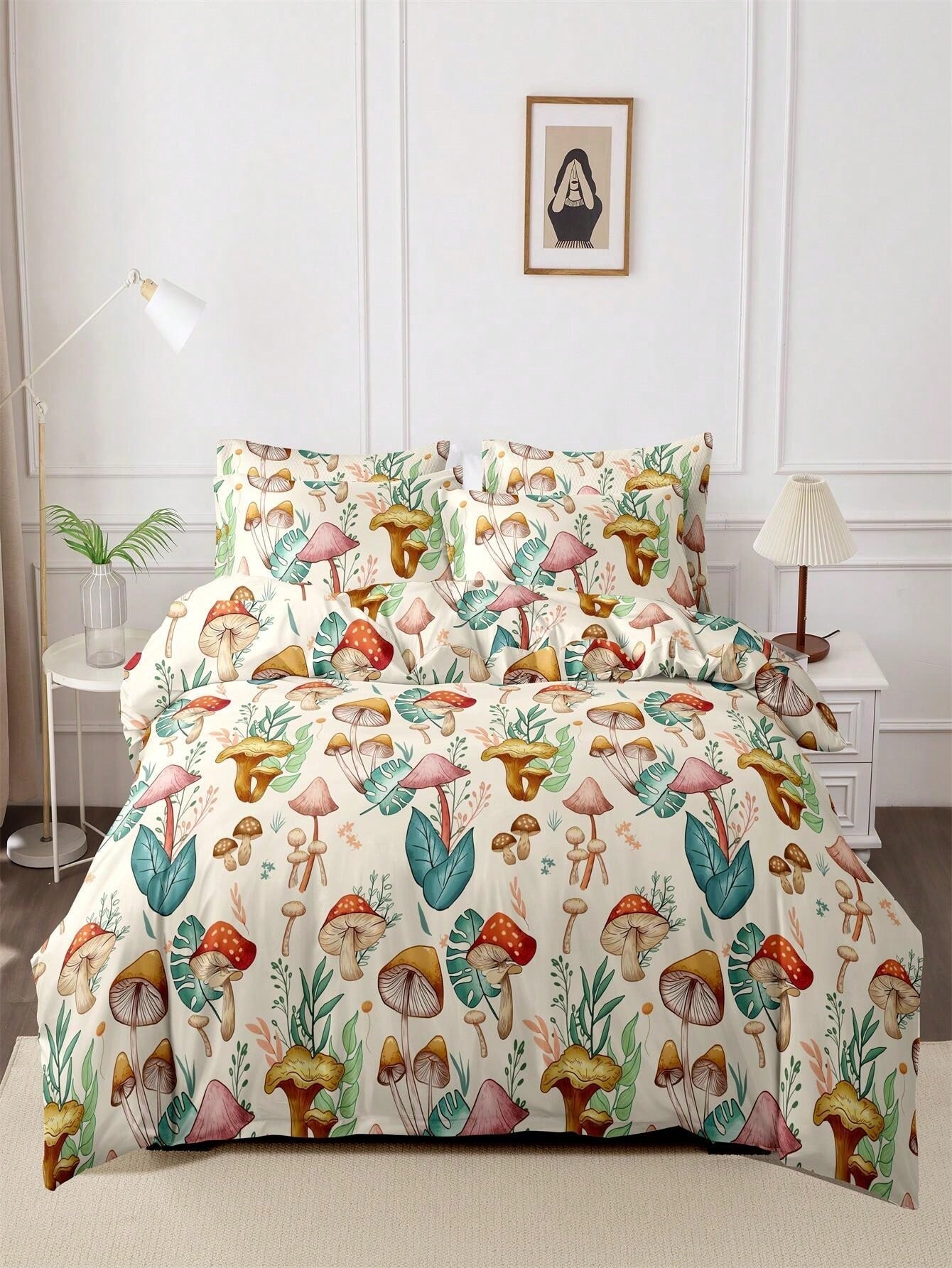 Ensemble de literie en polyester à motif de feuilles - Conception confortable et élégante pour chaque chambre à coucher (3 pièces)