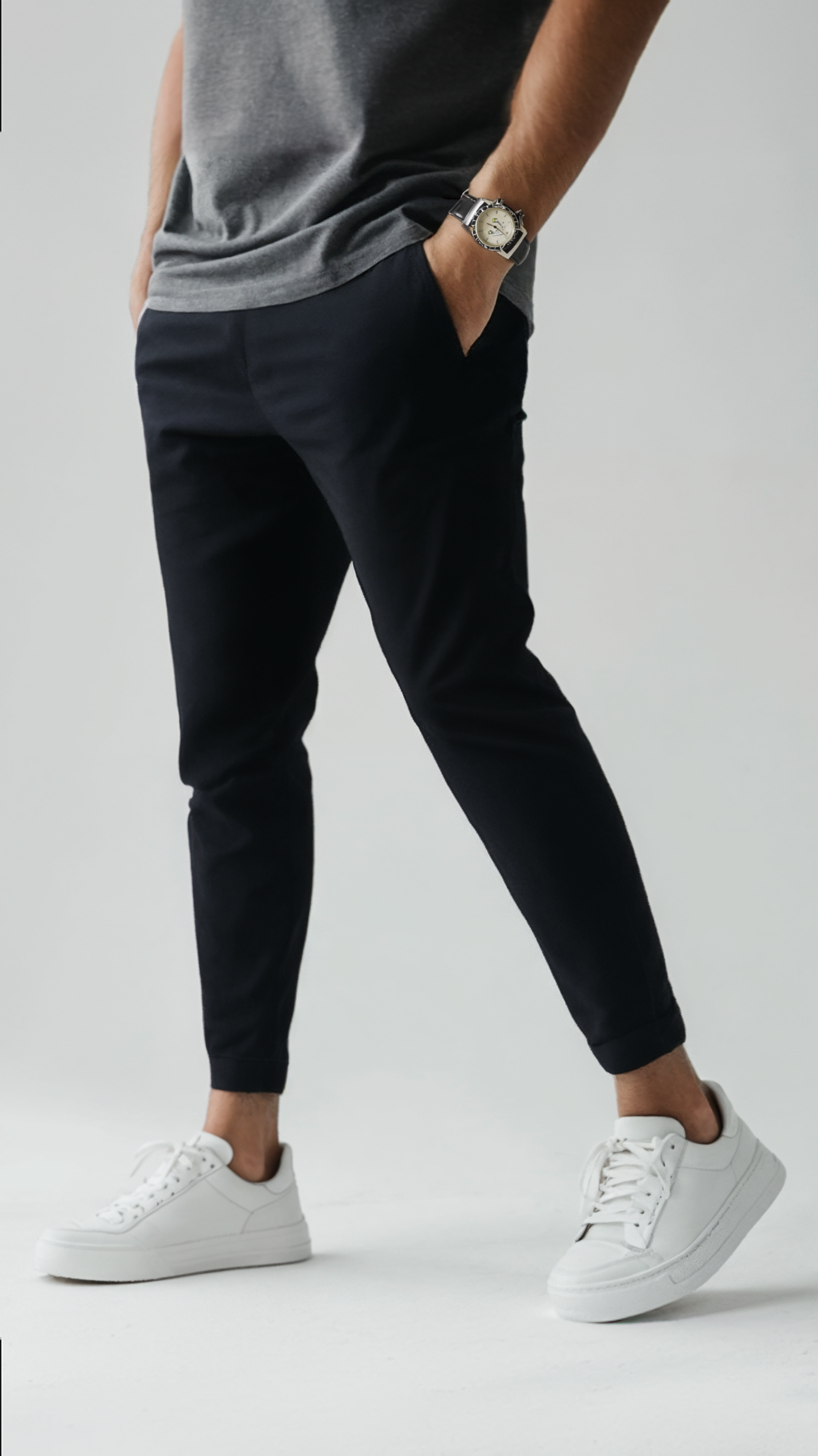 Laurent - Pantalon Stretch Élégant avec Finitions Luxueuses