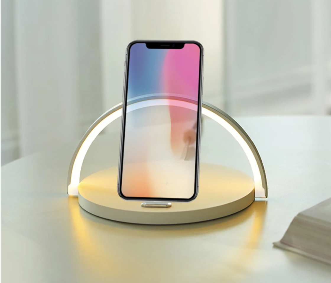 Lampe de Chevet 3-en-1 avec Chargeur Sans Fil – Idéale pour la Chambre