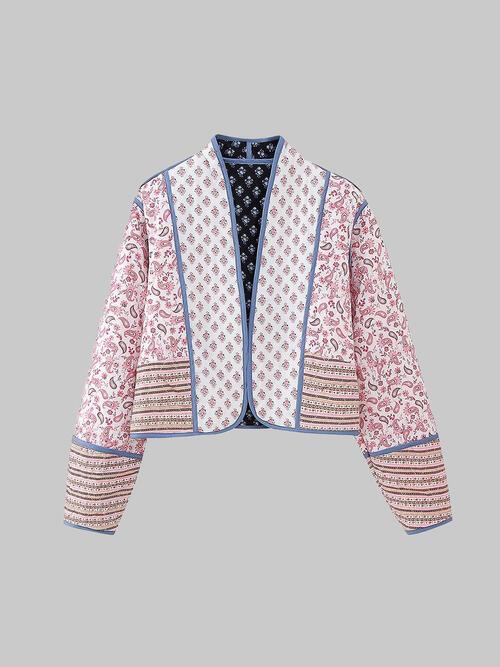 Florence - Veste courte en coton réversible à fleurs pour femmes