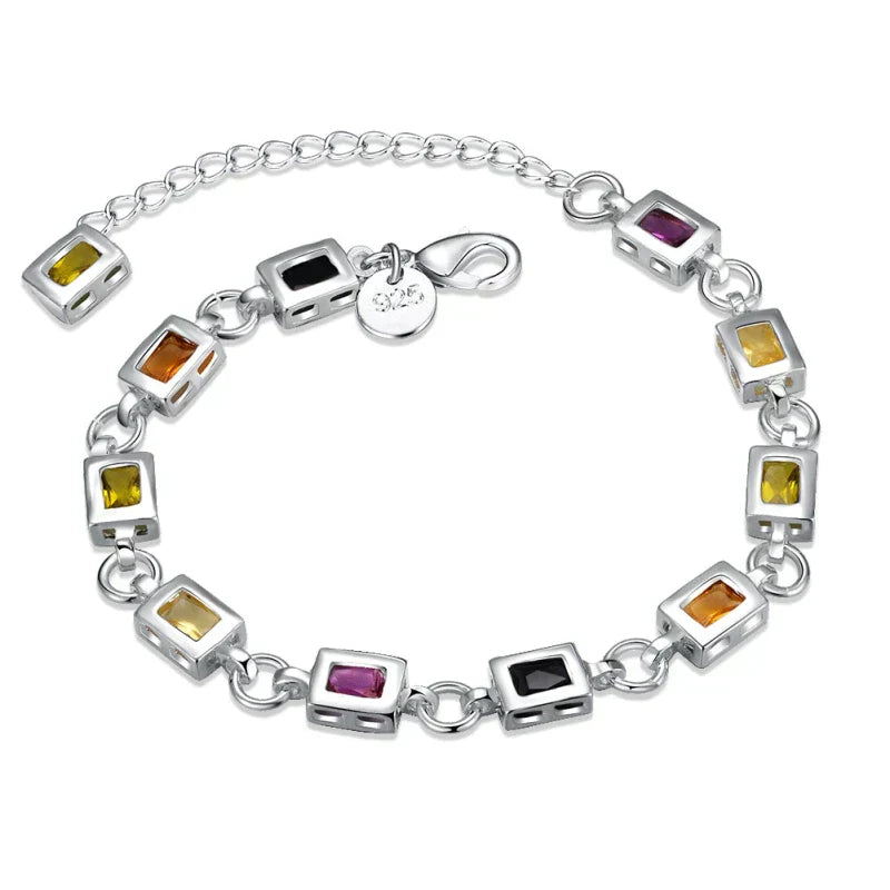 Amber - Bracelet de zircon multi-colorant avec des pierres étincelantes