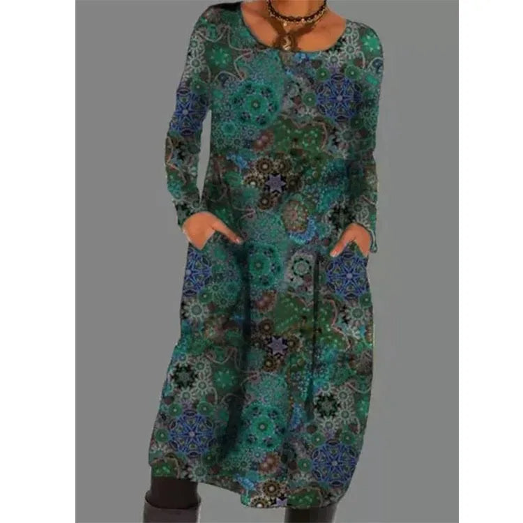 Aura - Robe imprimée vintage raffinée