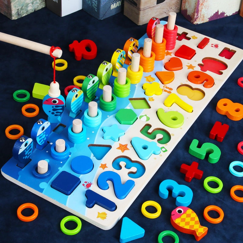 Tableau d'activités Montessori pour tout-petits - Safari en bois pour un temps de jeu éducatif