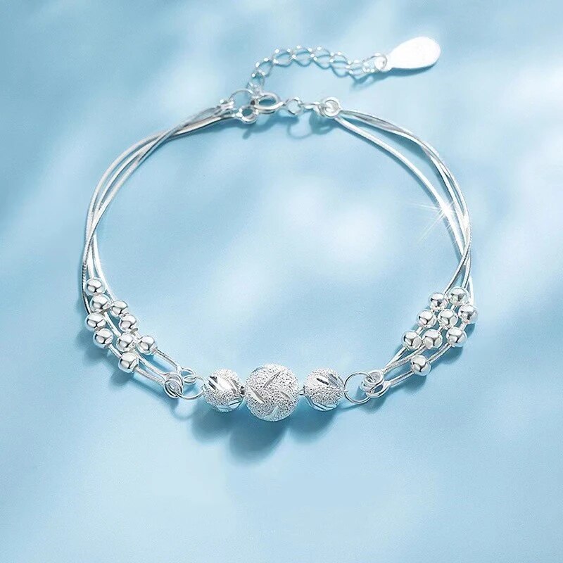 Lotte - Bracelet de perles en argent avec plusieurs détails de perles