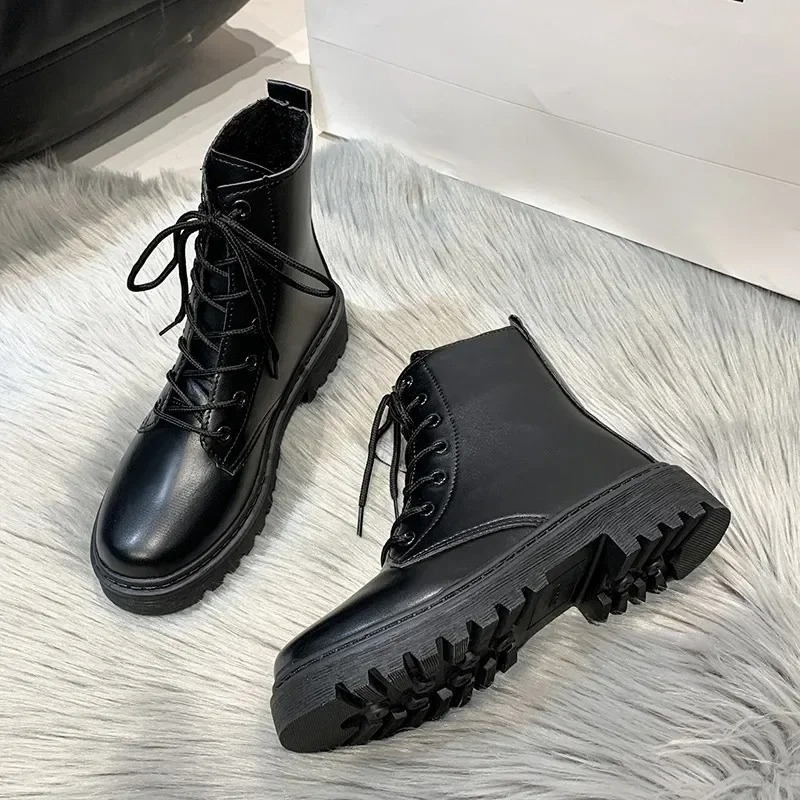 Julia - Bottines en cuir PU à semelle haute pour femmes