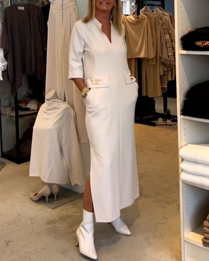 Evi - Robe fendue élégante et féminine