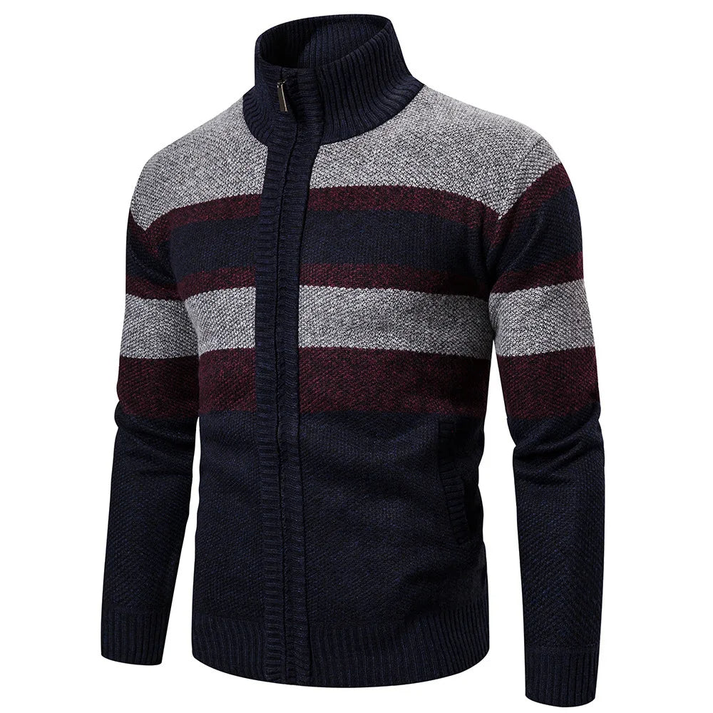 Niek Winter Cardigan - Striped & Slimfit