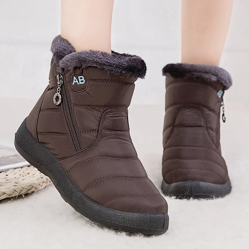 AquaWarm - Bottes d'Hiver pour Femmes avec Doublure en Fourrure et Design Imperméable