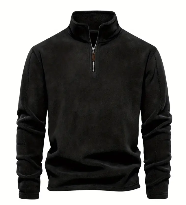 Victor - Pull en velours côtelé demi-zip pour homme