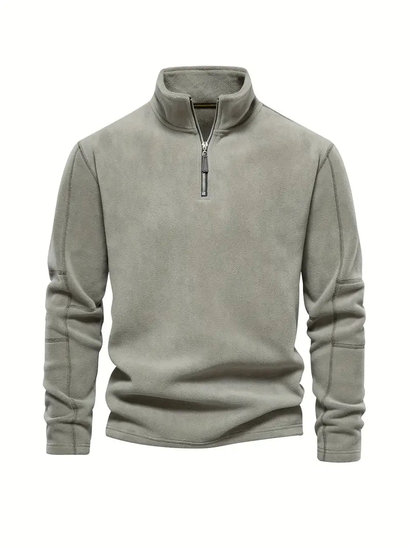 Victor - Pull en velours côtelé demi-zip pour homme