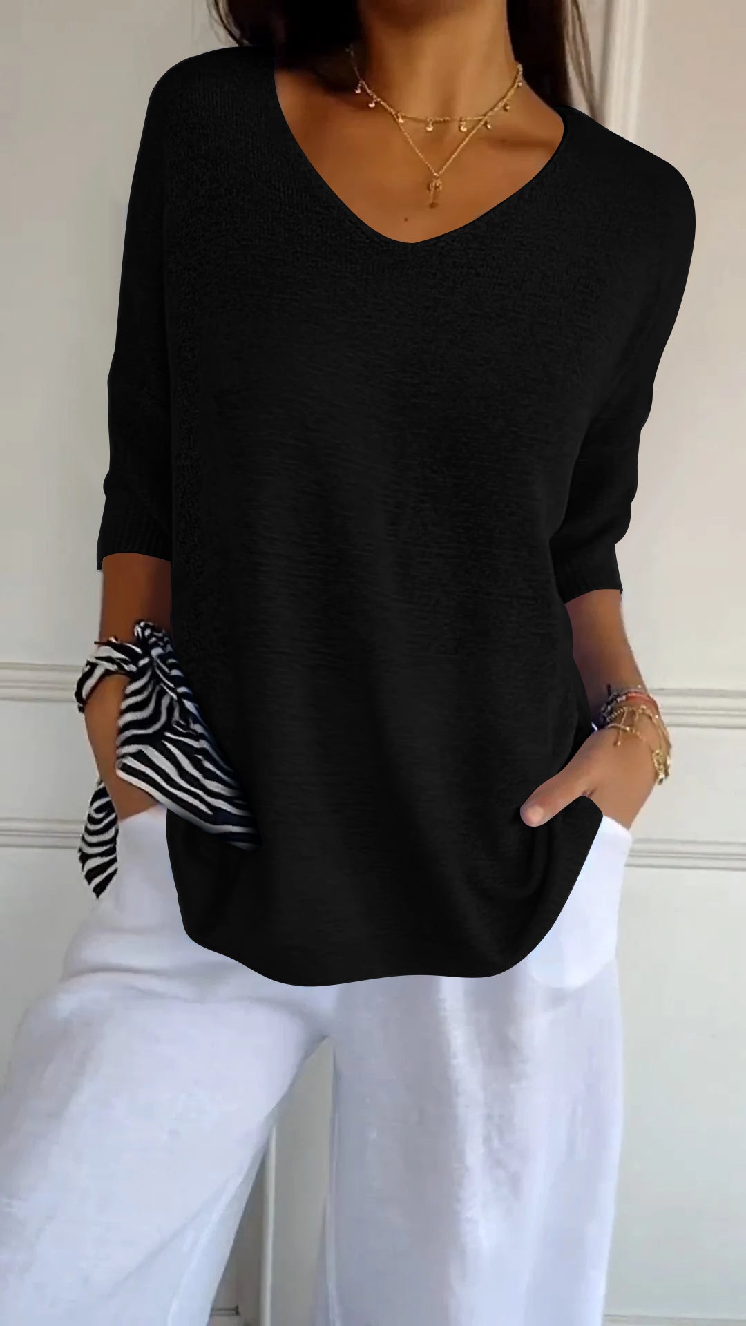 Lucy - Top en maille avec encolure en V
