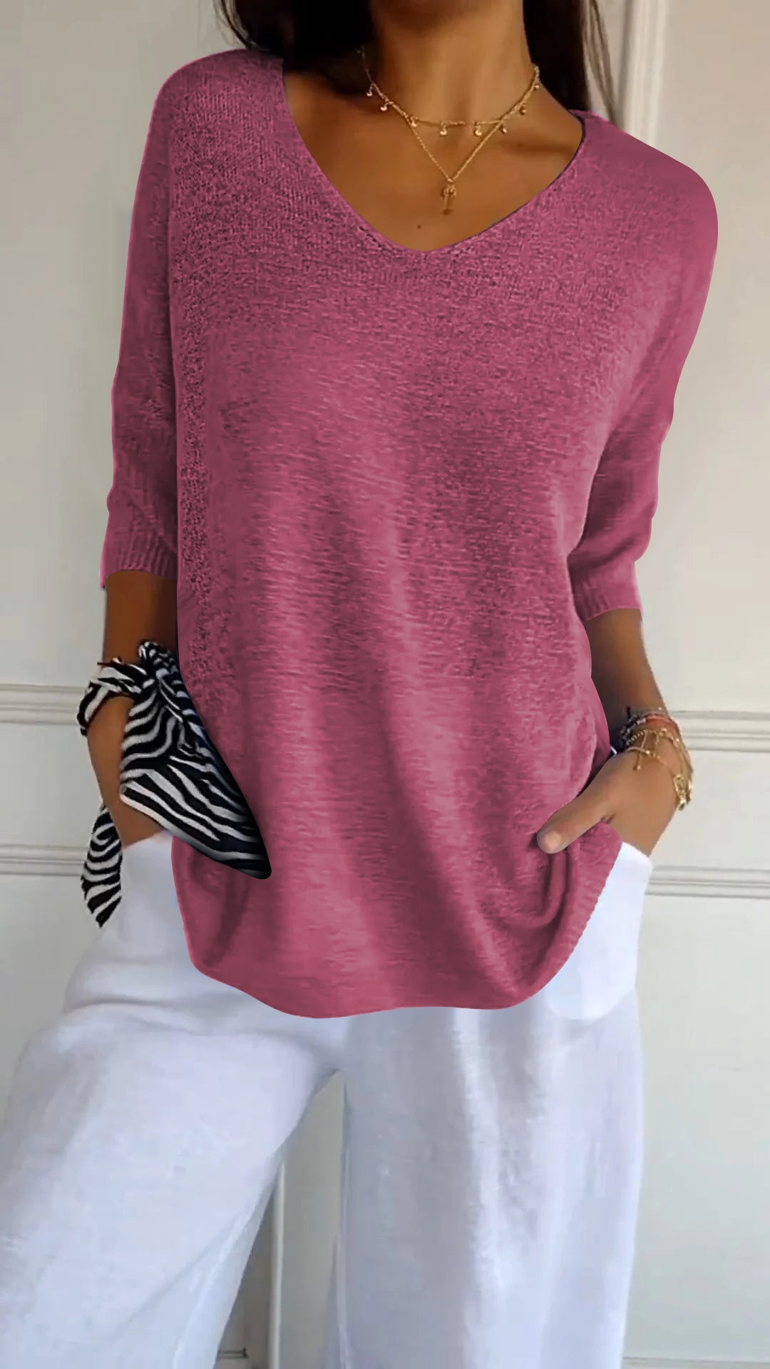 Lucy - Top en maille avec encolure en V