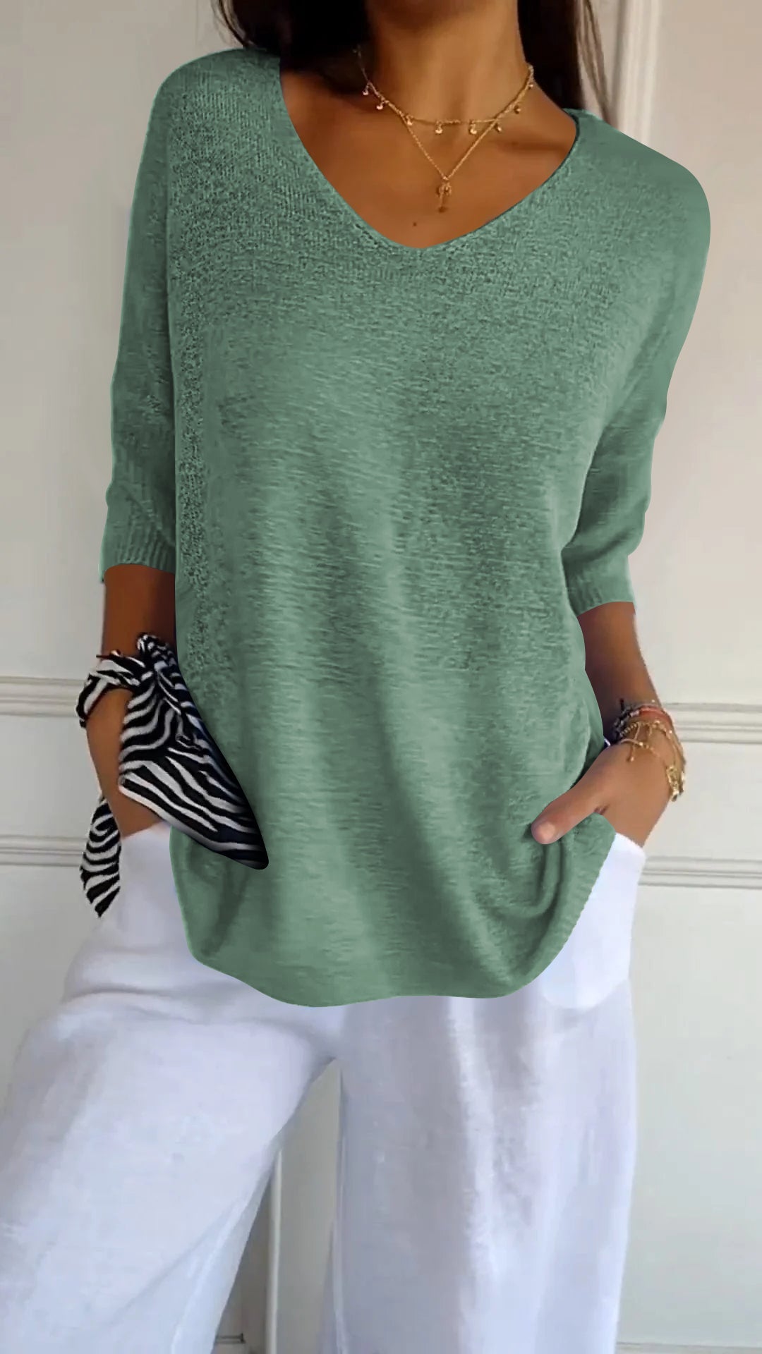 Lucy - Top en maille avec encolure en V