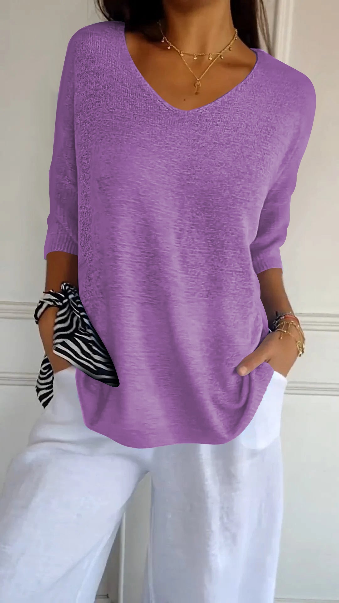Lucy - Top en maille avec encolure en V