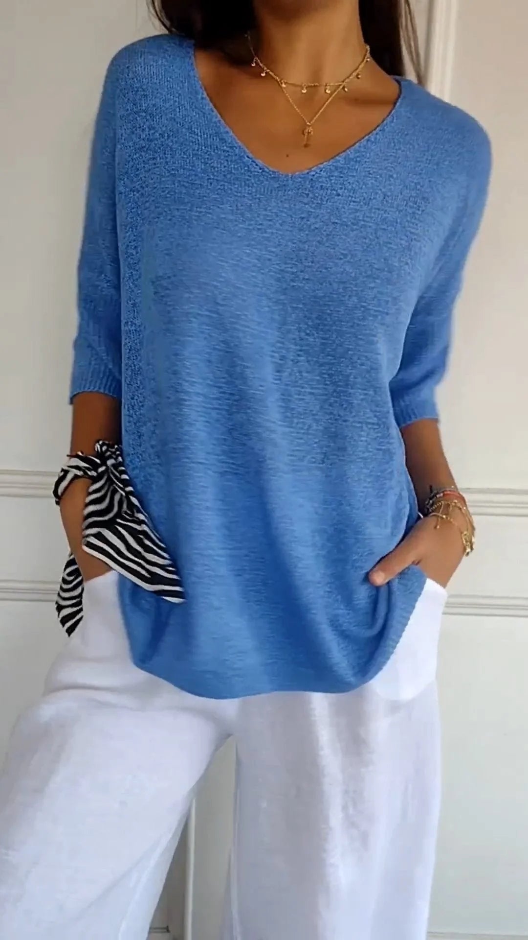 Lucy - Top en maille avec encolure en V