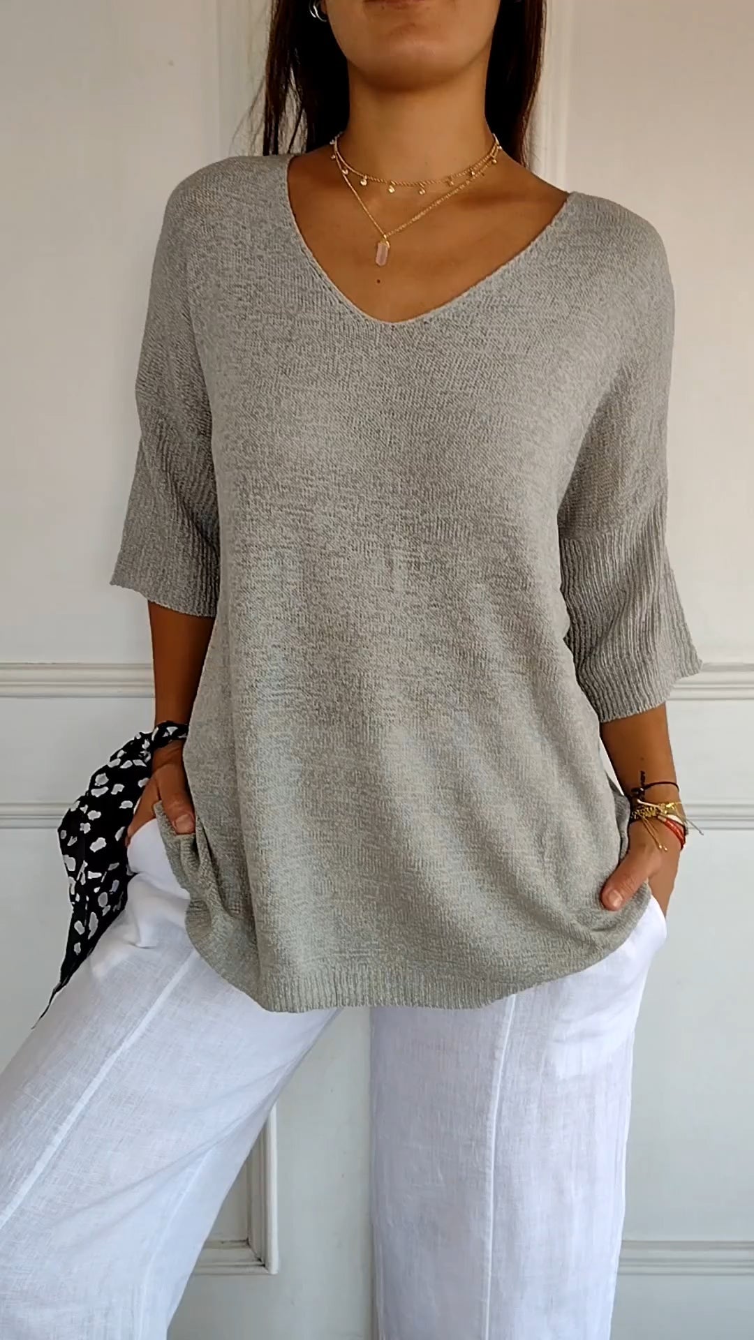 Lucy - Top en maille avec encolure en V