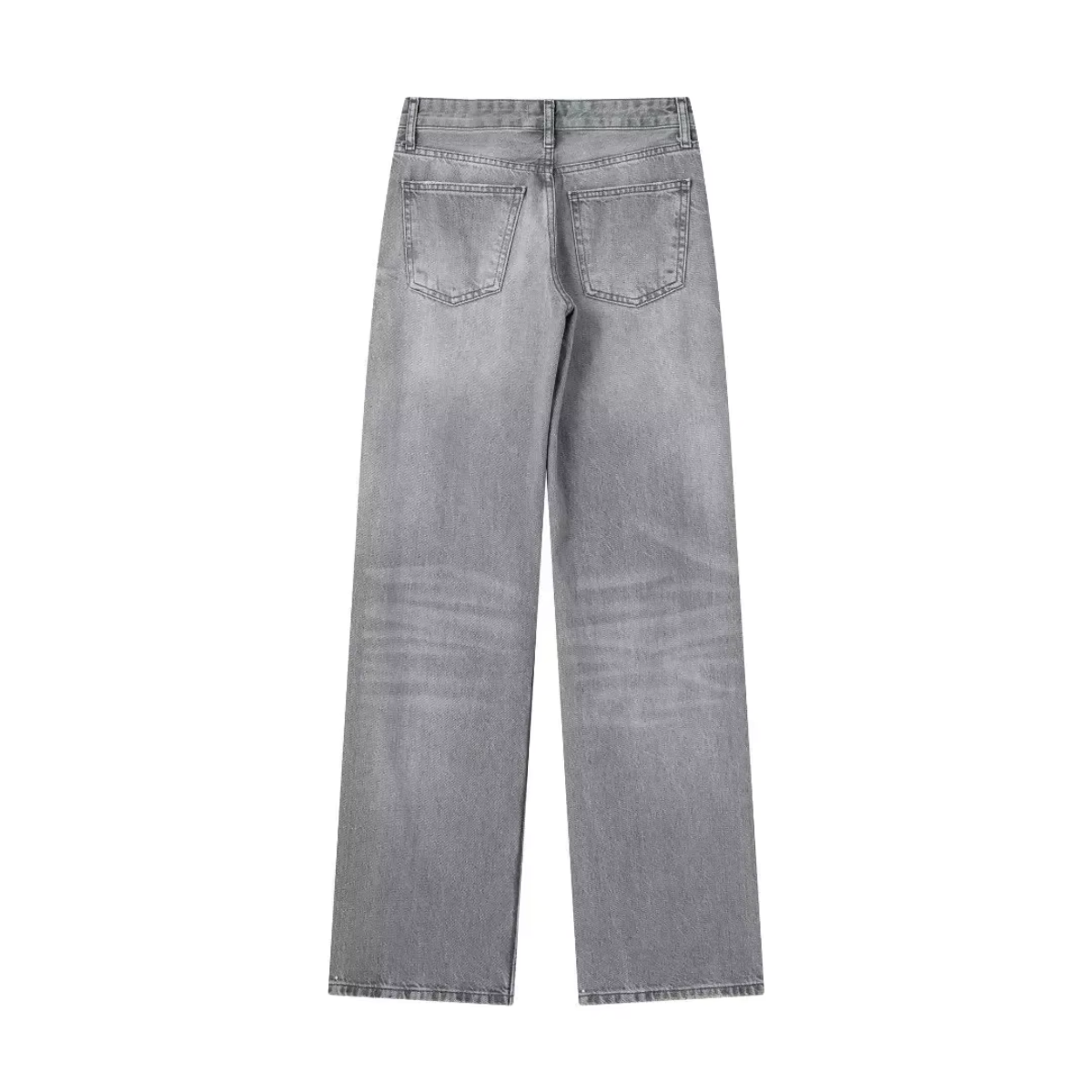 Eva - Jean en Denim Gris à Taille Haute pour Femmes