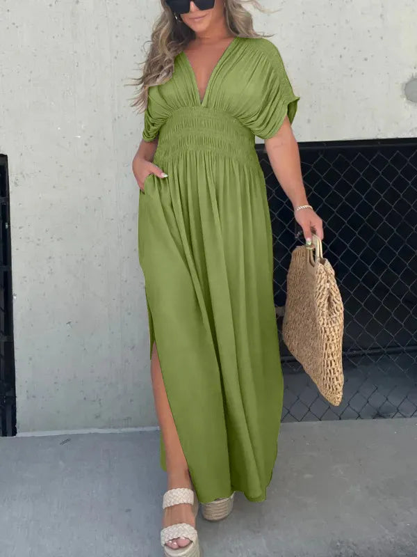 Maxi - Robe longue à col en V chic