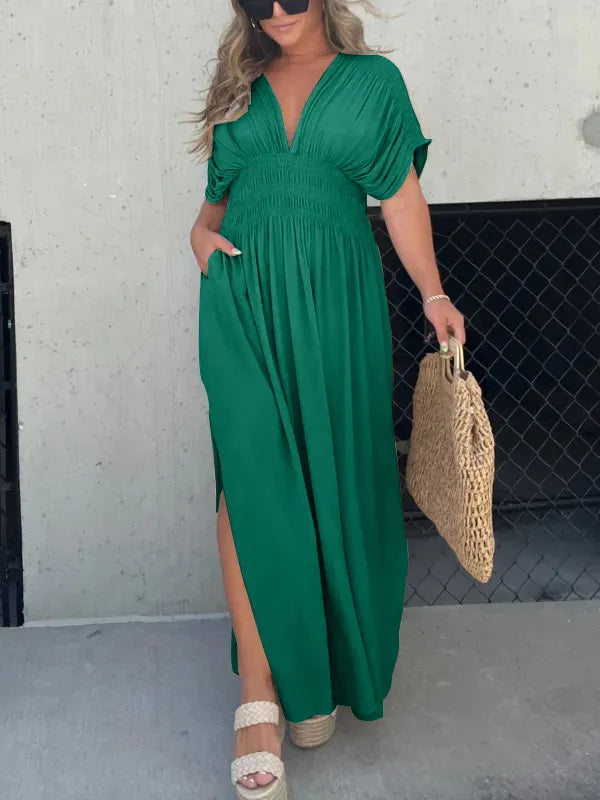 Maxi - Robe longue à col en V chic