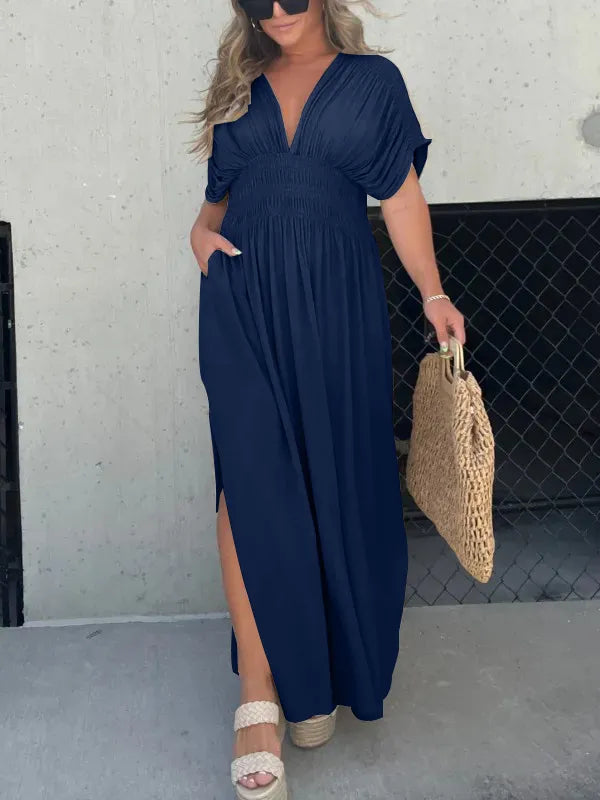 Maxi - Robe longue à col en V chic