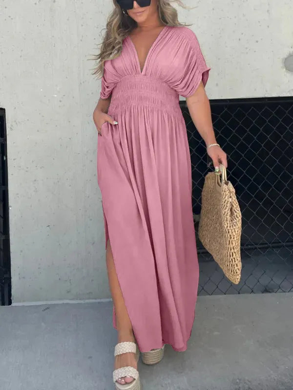 Maxi - Robe longue à col en V chic