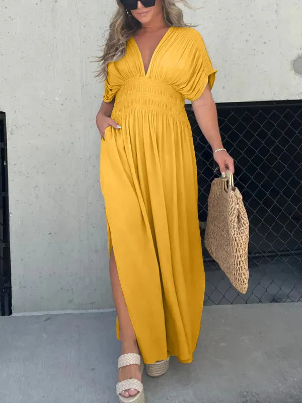 Maxi - Robe longue à col en V chic