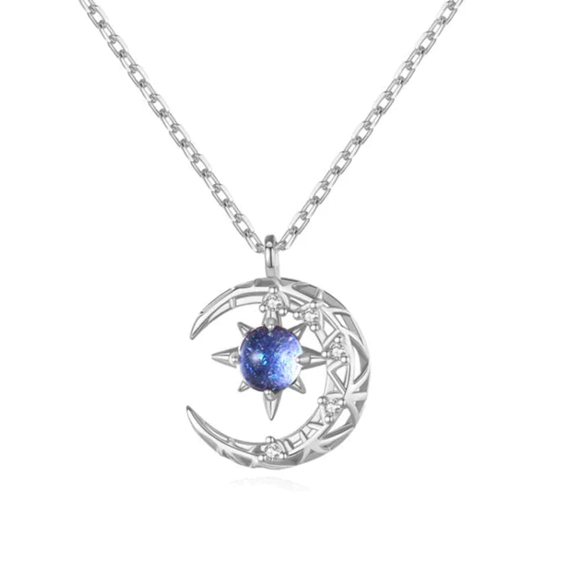 Lotte - Collier avec pendentif croissant de lune et étoile