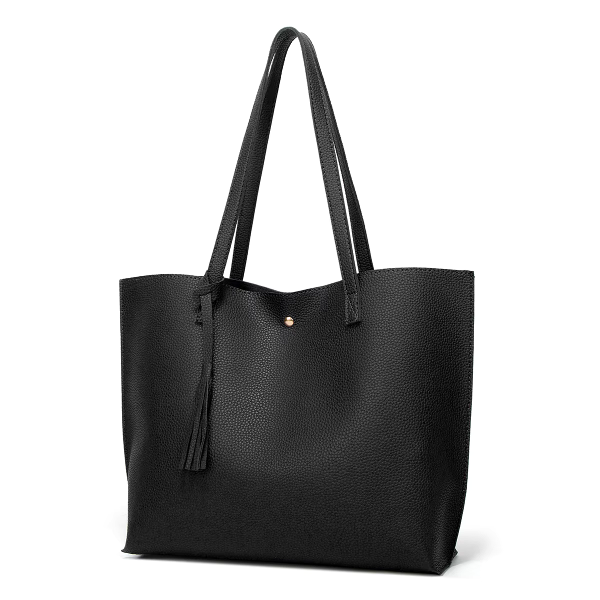 Sac à main noir avec portefeuille assorti