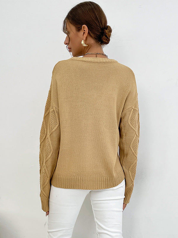 Nora - Pull simple pour femmes avec col rond en couleur unie