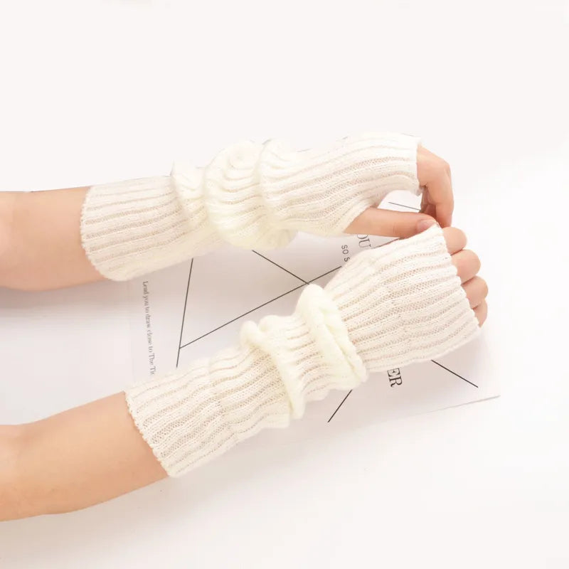 Zoë - Gants longs tricotés sans doigts pour plus de style