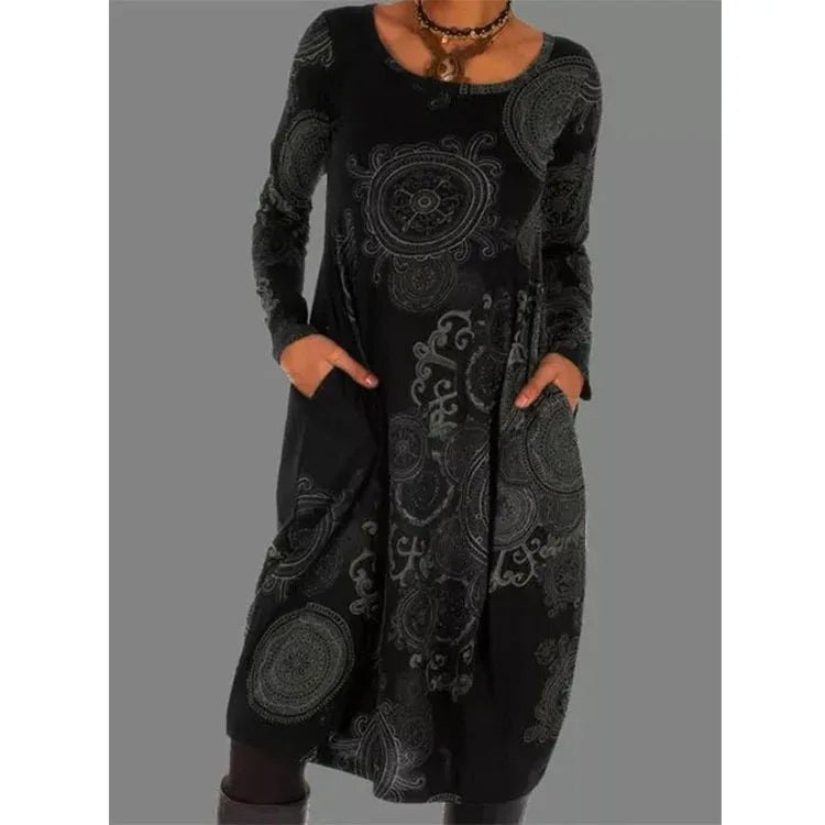 Aura - Robe imprimée vintage raffinée