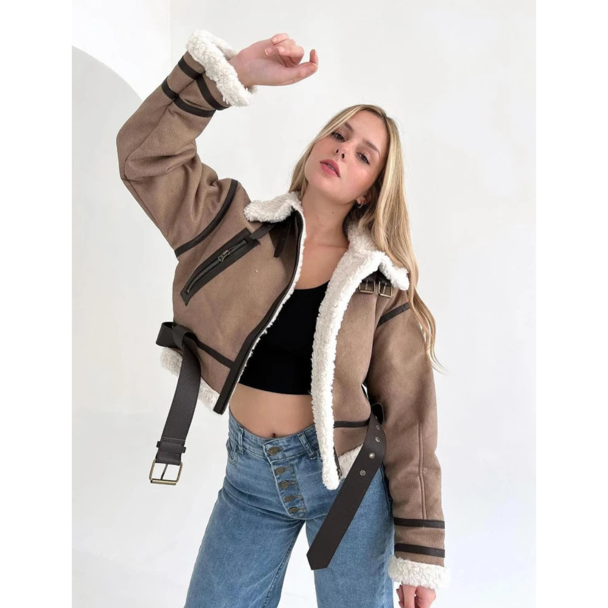 Isla - Veste d'Hiver Courte Contemporaine pour Femmes