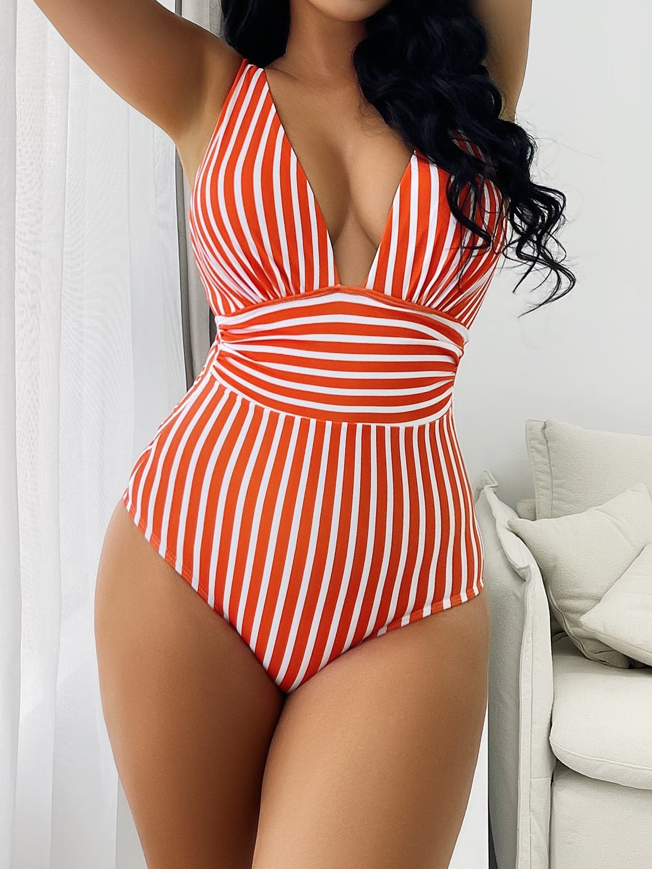 VelaVie - Maillot de bain rayé
