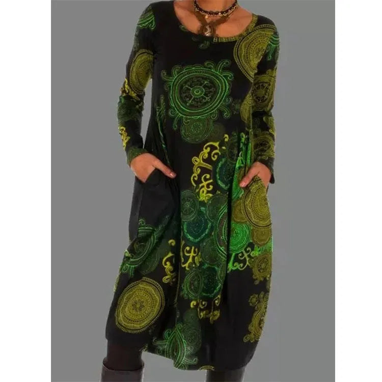 Aura - Robe imprimée vintage raffinée