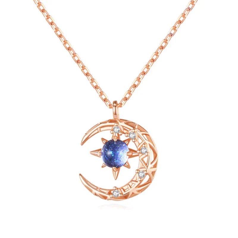 Lotte - Collier avec pendentif croissant de lune et étoile